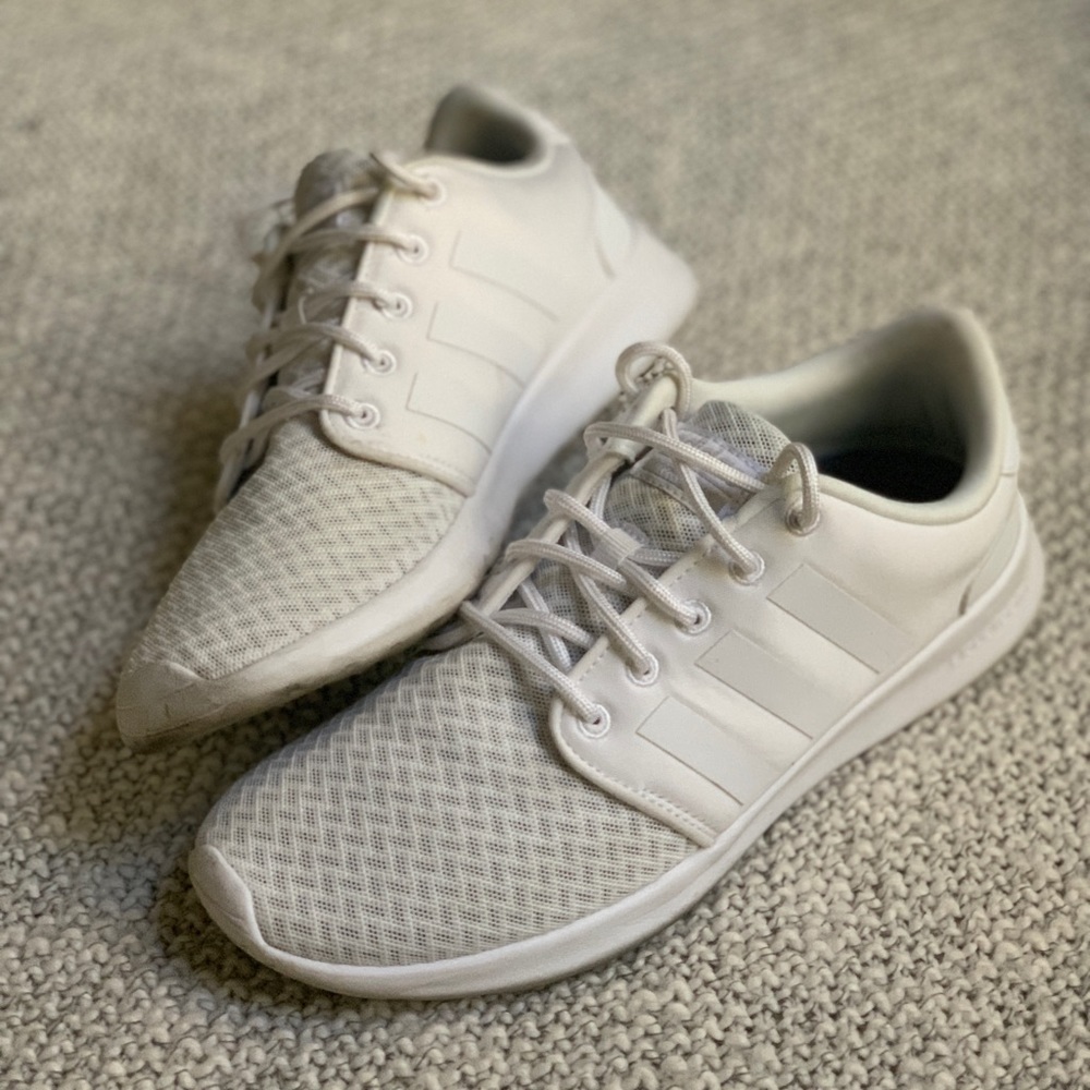 Like New White Adidas Mesh Trainers Size 8